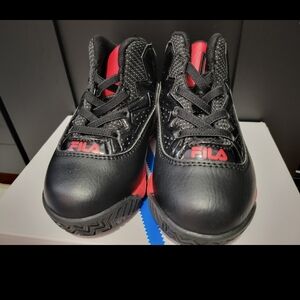 Fila Kids Black and Red Athletic Sneakers